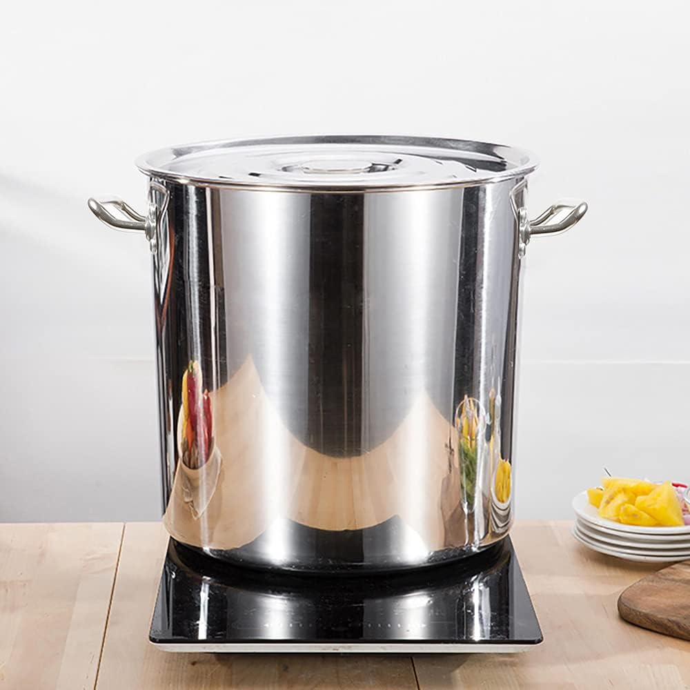 70L Suppentopf, Grosse Kapazität Gastronomie Kochtopf mit Metalldeckel Edelstahl Kochtöpfe für Induk