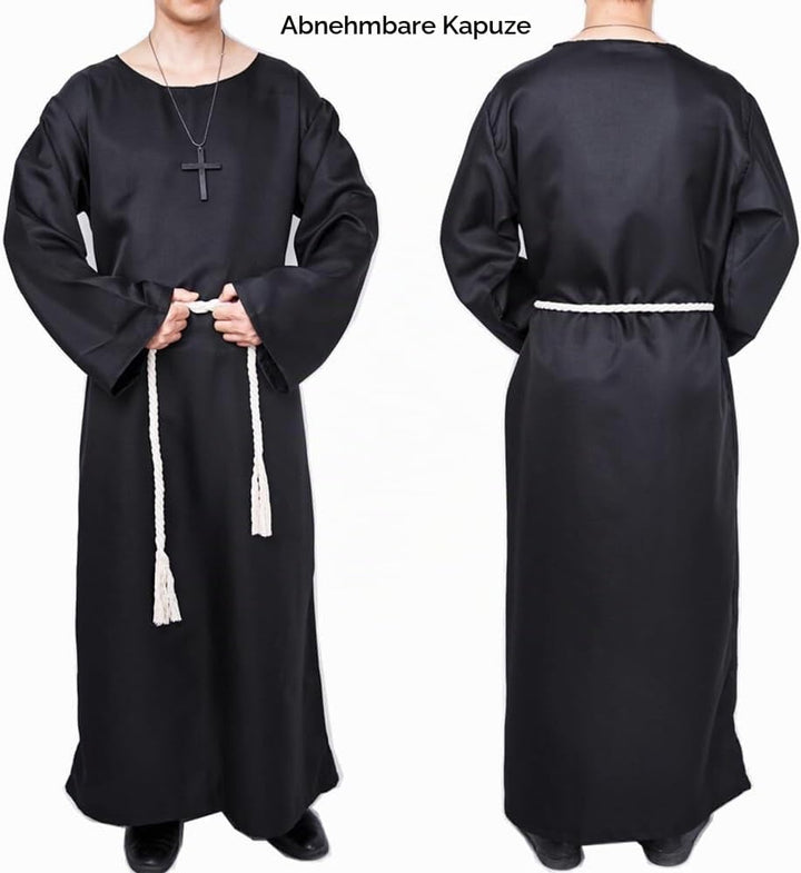 Myir JUN Mönch Robe Kostüm Mönch Priester Gewand Halloween Kostüm mit Kapuze Mittelalterliche Kapuze