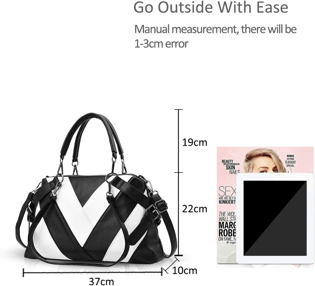 NICOLE & DORIS Handtaschen für Damen Modern Henkeltasche Schultertasche Weiche PU Leder Umhängetasch