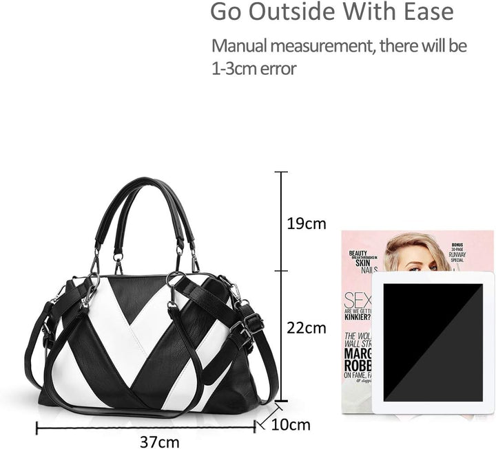 NICOLE & DORIS Handtaschen für Damen Modern Henkeltasche Schultertasche Weiche PU Leder Umhängetasch
