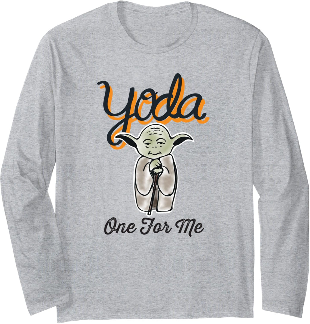 Star Wars Yoda One For Me Watercolor Love Valentine's Day Langarmshirt