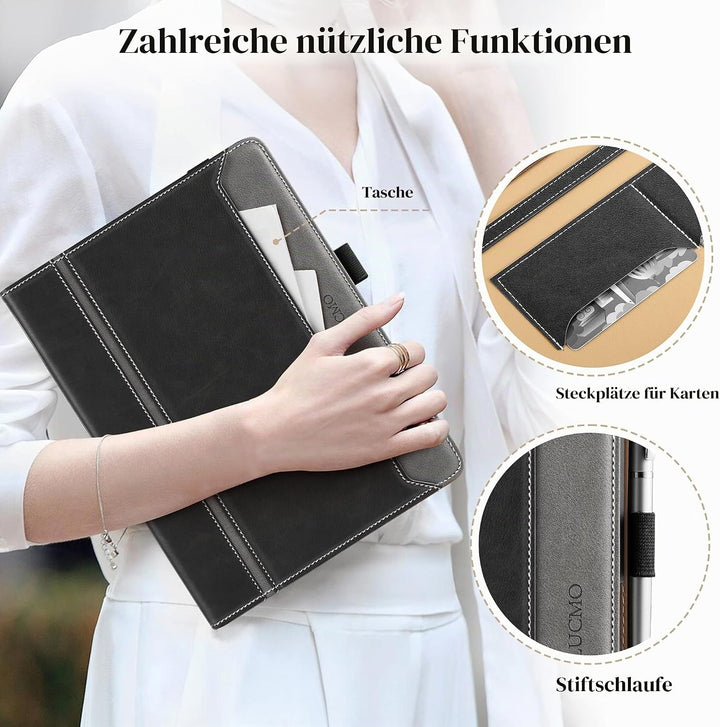 LUCMO Hülle für iPad Air 11 Zoll M3 / M2 / Air 5 / Air 4 10,9 Zoll, PU Leder Schutzhülle mit Ständer
