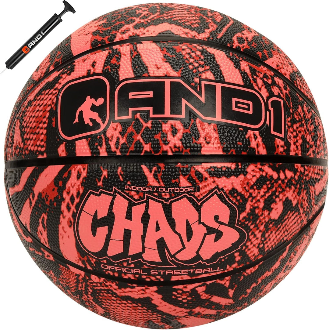 AND1 Chaos Basketball: Offizielle Regulierung Grösse 7 (74,9 cm) Gummi - Deep Channel Construction S