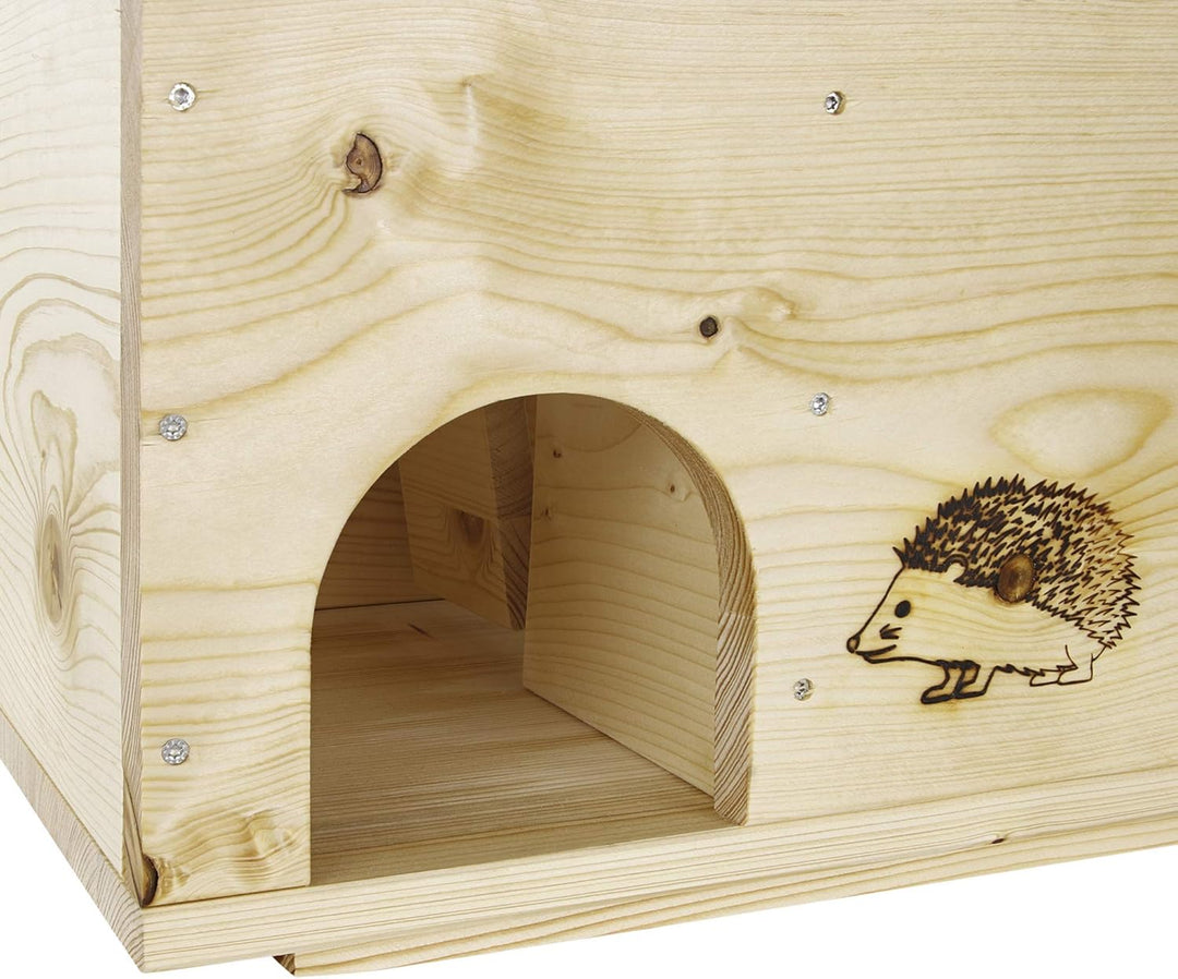 N/A XXXL Igelhaus Igelhotel Igelhütte Futterhaus für Igel Igelfutterhaus Natur aus Vollholz 78cm x 3