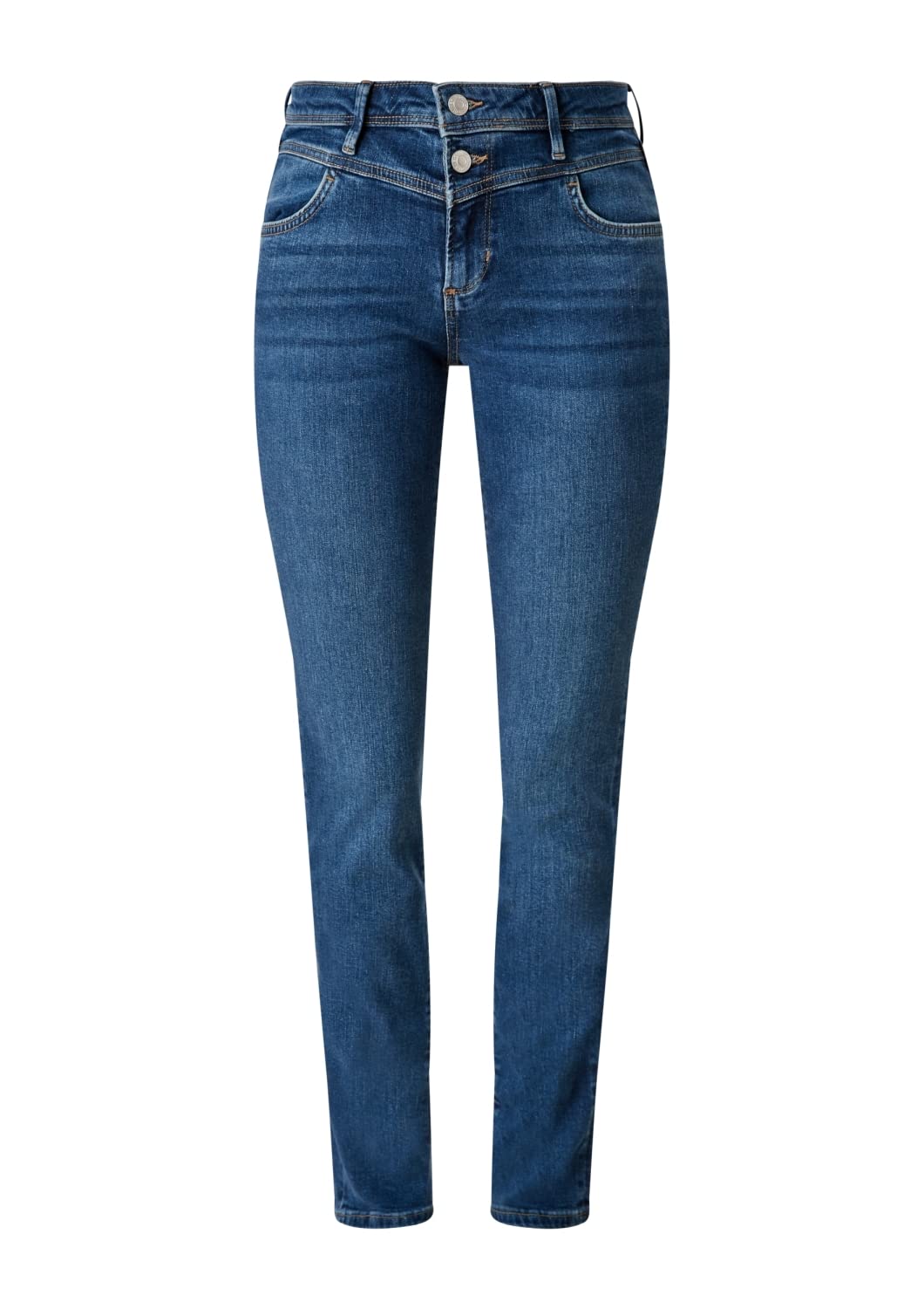 s.Oliver Damen Hose lang Betsy Slim Leg 34W / 32L Dark Blue Stretche, 34W / 32L Dark Blue Stretche