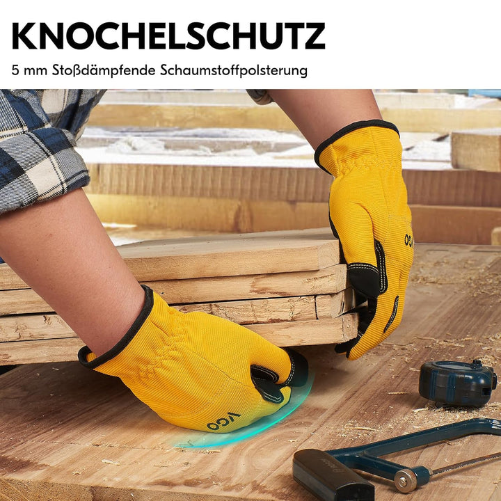 Vgo... Arbeitshandschuhe, Sicherheitshandschuhe,robust XL (3er Pack) 3 Farben,NB7581, XL (3er Pack)
