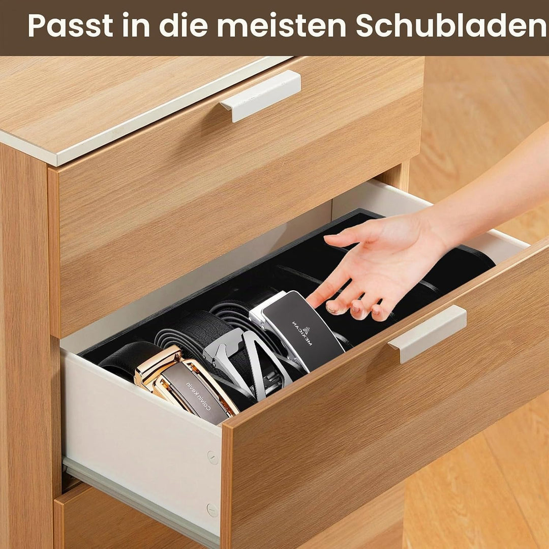 Gürtelablage,Schwarze Box zur Gürtel Aufbewahrung -Gürtel-Aufbewahrung,Gürtel-Organizer aus Dunklem