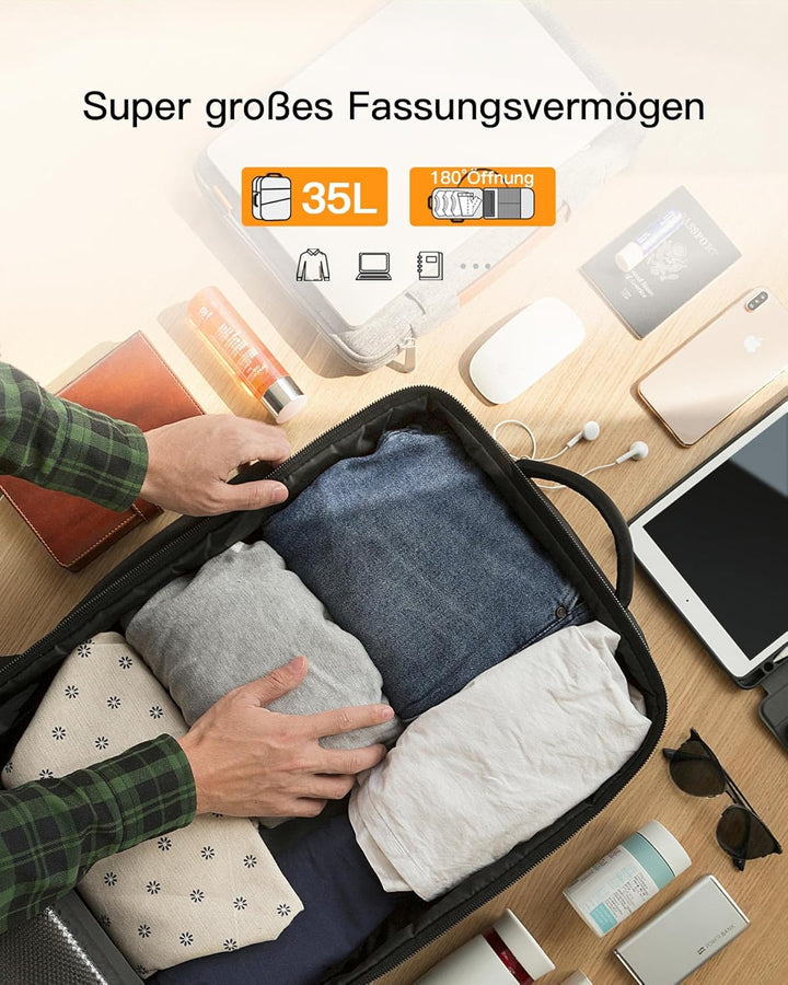 Inateck 40L Supergrosser Handgepäck Reiserucksack Laptop Rucksack für 15,6-17 Zoll Notebooks, Flug G