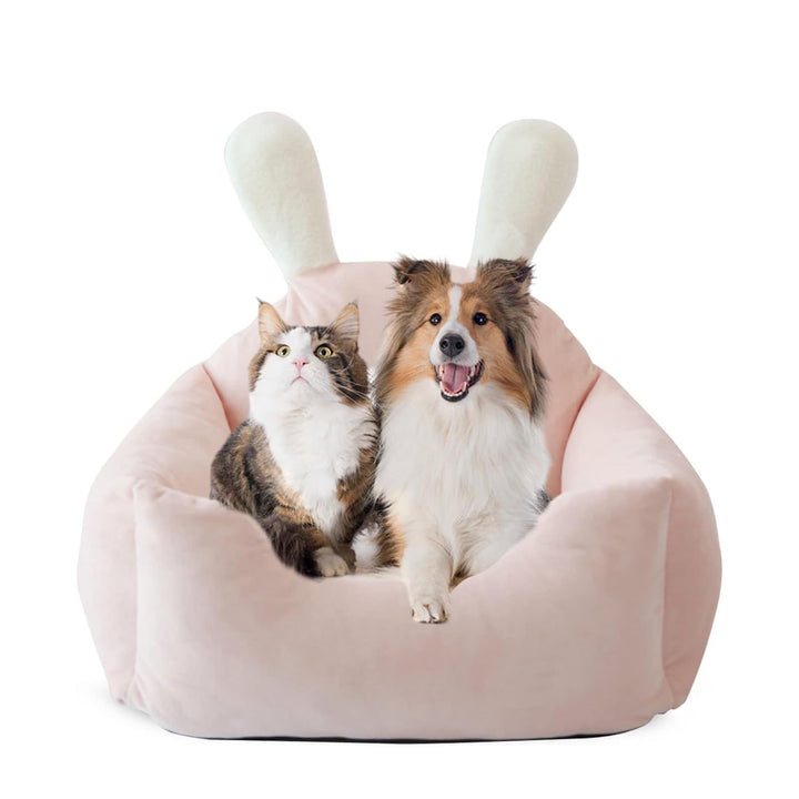 PETCUTE Katzenbett Hundebett Haustierbett für Katzen und kleine Hunde,Waschbar Kaninchen Design Haus