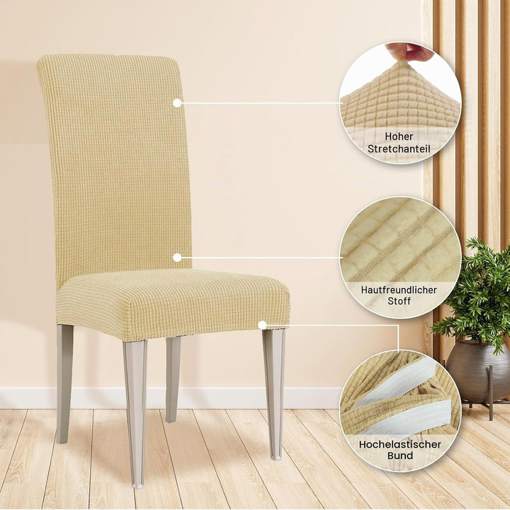 Ystyle Stretch Stuhlhussen 4er Set, Stuhlbezug Elastisch Abnehmbarer Waschbarer, Universal Hussen Fü