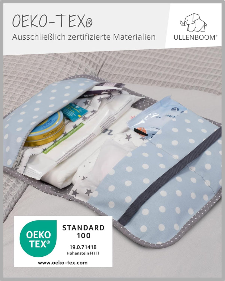 ULLENBOOM ® Windeltasche für unterwegs (Made in EU) - Wickeltasche für bis zu 3 Windeln, Feuchttüche