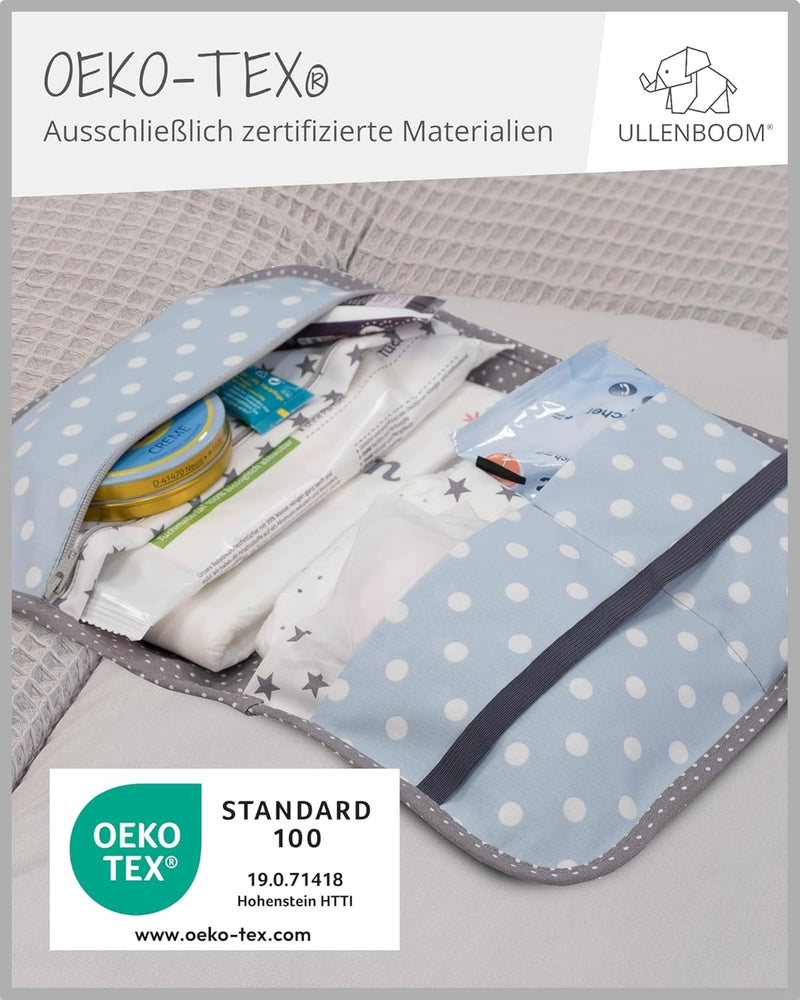ULLENBOOM ® Windeltasche für unterwegs (Made in EU) - Wickeltasche für bis zu 3 Windeln, Feuchttüche