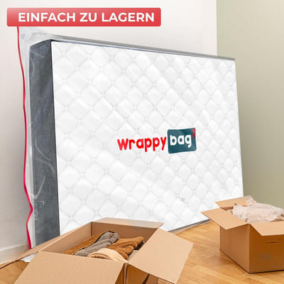 WRAPPYBAG – Schutzhülle aus Kunststoff für Matratzen – 5 Grössen erhältlich – wasserdichte und reiss