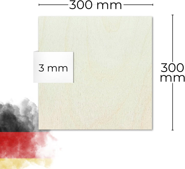 Sperrholz Birke 3mm - Premium Holzplatten für Lasercut, Gravur, Basteln, glatte Oberfläche, ideal fü