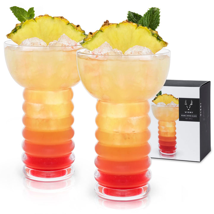 Viski Raye: Pearl Diver Cocktailglas, transparent, 2 Stück, Pearl Diver