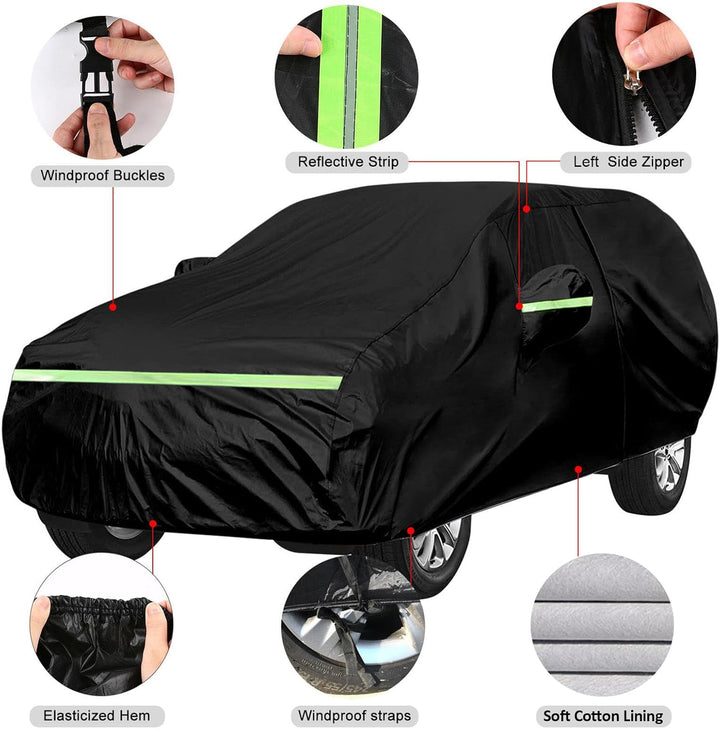Autoabdeckung Wasserdicht Passend für Aygo C1 107 108, Atmungsaktiv Vollgarage Autoplane für Regen S