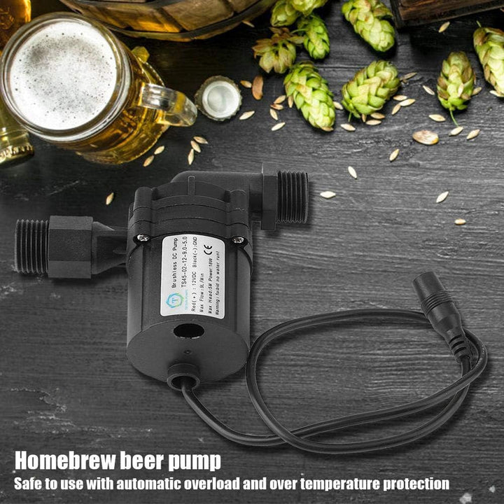Zerodis Bierpumpe DC 12V 18W Pump Homebrew Pumpenzirkulation Brushless Bierpumpen für das Bierbrauen
