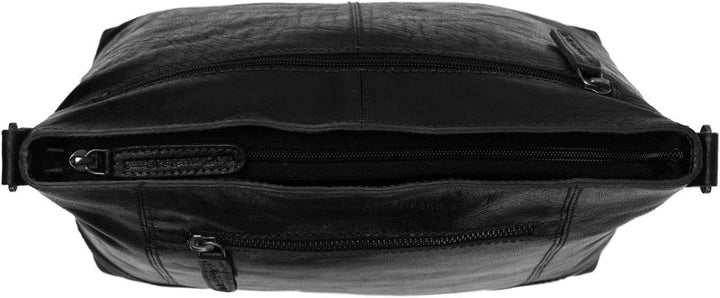 The Chesterfield Brand Antique Buff Annic Schultertasche Leder 30 cm Schwarz, Schwarz