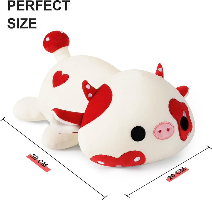 shownicer Plüschtier Pilz Kuh Kuscheltier Stofftier Kawaii Kuh Plüsch Kissen Spielzeug Milchkuh Pilz