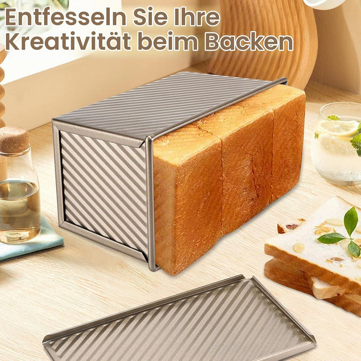 2PCS Antihaft Brot Toastform mit Deckel, Brot Toastform Laib Pfanne Brotbackform Kastenform mit Deck