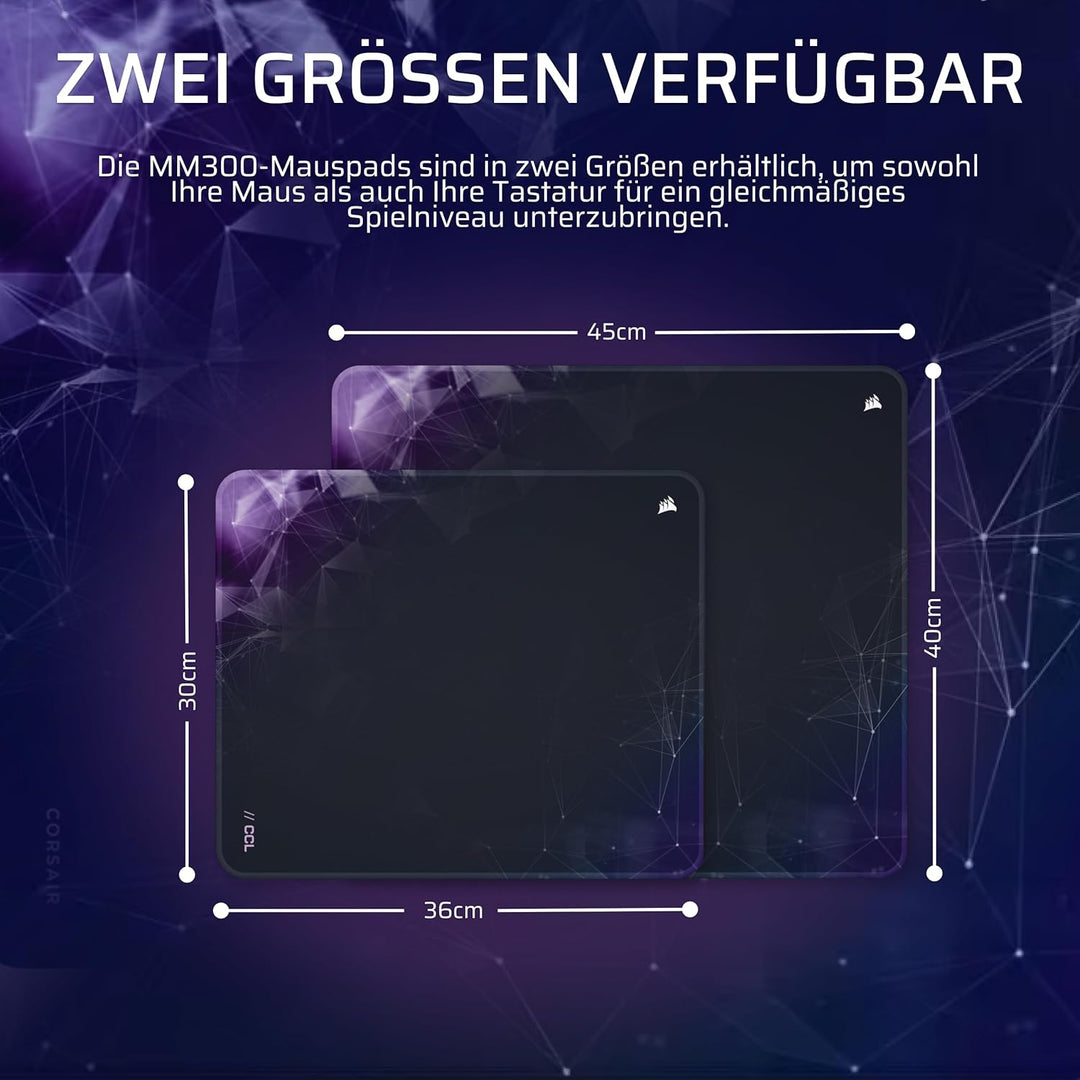 Corsair MM300 Sci-Fi Dark Gross Anti-Fray-Stoff-Gaming-Mauspad – 45cm x 40cm, Textilgewebe, rutschfe