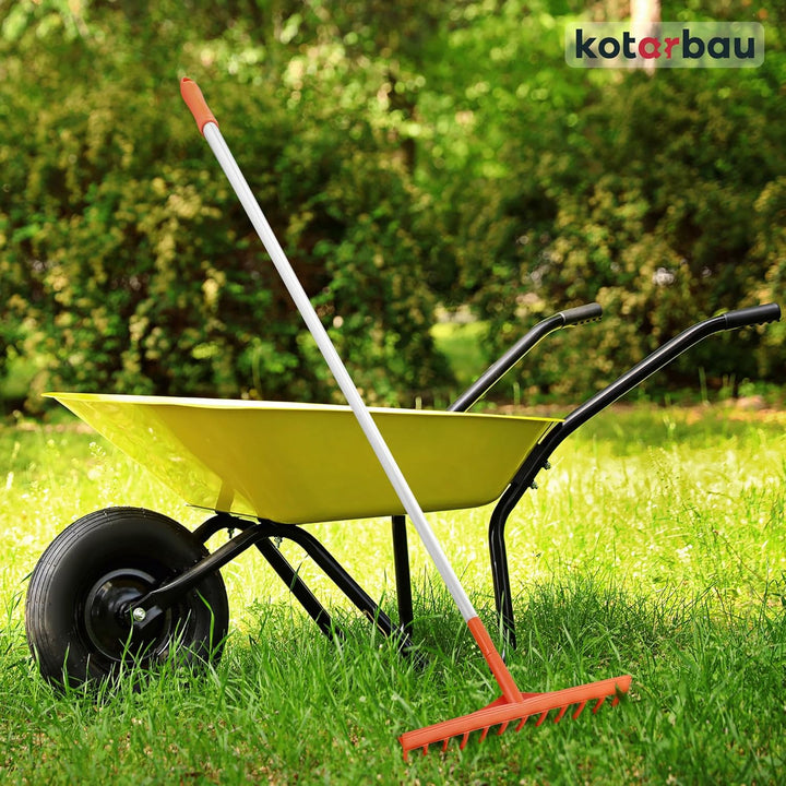 KOTARBAU® Heurechen - 51 cm - mit Aluminiumstiel 1,54 m - Laubrechen Kunststoff - 12 Zinken - Rechen