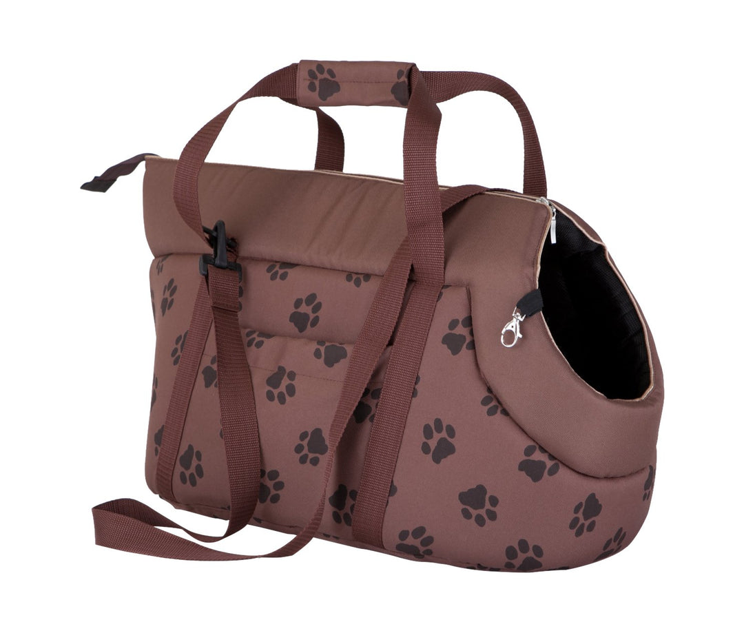 Hobbydog TORJBL5 Hundetasche Tragetasche Katzentasche, Grösse 22 x 20 x 36 cm, hell braun mit Pfoten