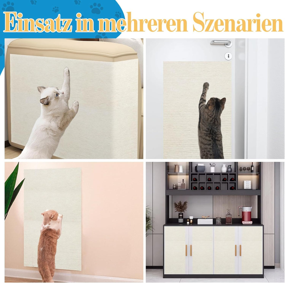 2 Stück Kratzmatte für Katzen, 200cmX40cm Selbstklebend Kratzmatte Katze, DIY Kratzbrett für Katze B
