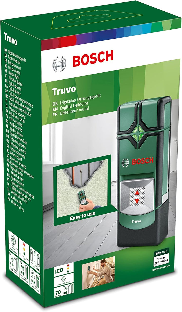 Bosch Ortungsgerät Truvo (Ein-Knopf-Bedienung für einfache Nutzung, Strom & Metall
