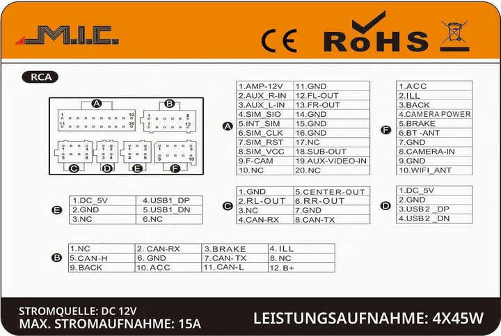 M.I.C. AO8Lite Android 12 Autoradio mit navi Ersatz für Opel Antara Astra h Combo Corsa d Meriva Sig