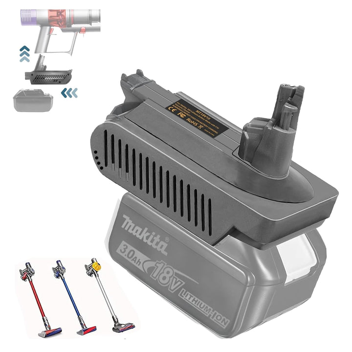 URUN V10 Adapter Geeignet für Makita 18V Lithium Akku BL1850 BL1815 BL1830 Kompatibel mit Dyson V10