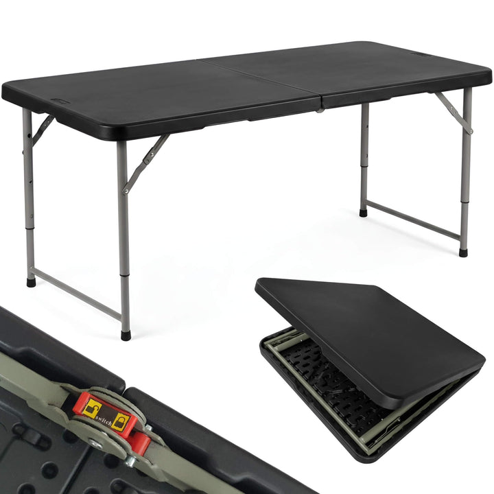 Klapptisch Campingtisch Wetterfest Garten 122cm Höhenverstellbar Klappbar Gartentisch Buffettisch Tr