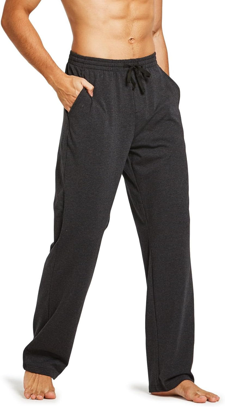 BALEAF Herren Breite Jogginghose Baumwolle Freizeithose Gerades Bein Sporthose Herren Lang Yogahose