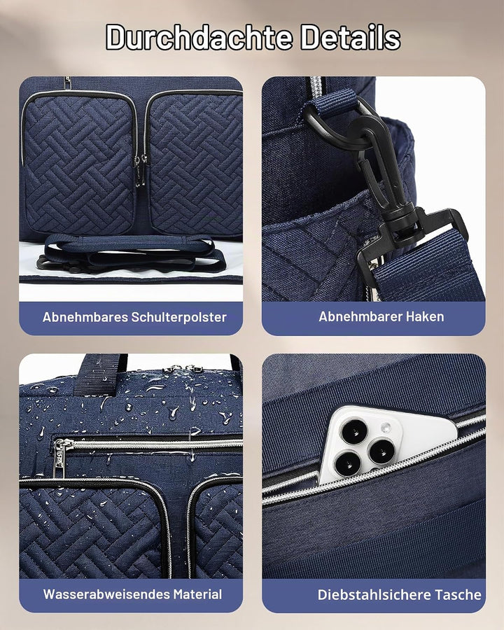 KONO Baby-Wickeltasche, stilvoll, für Mama und Papa, wandelbare Reisetasche mit isolierten Taschen G
