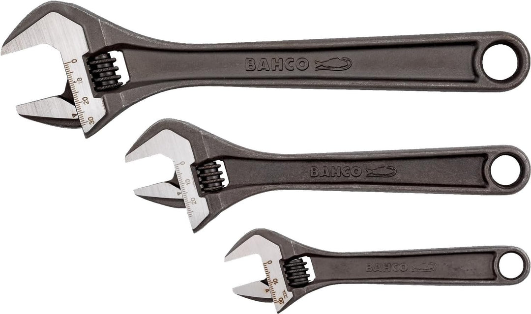 Bahco ADJUST 3 Rollgabelschlüssel Set 3-teilig, 16 degree head angle. 1 Schwarz, 1 Schwarz