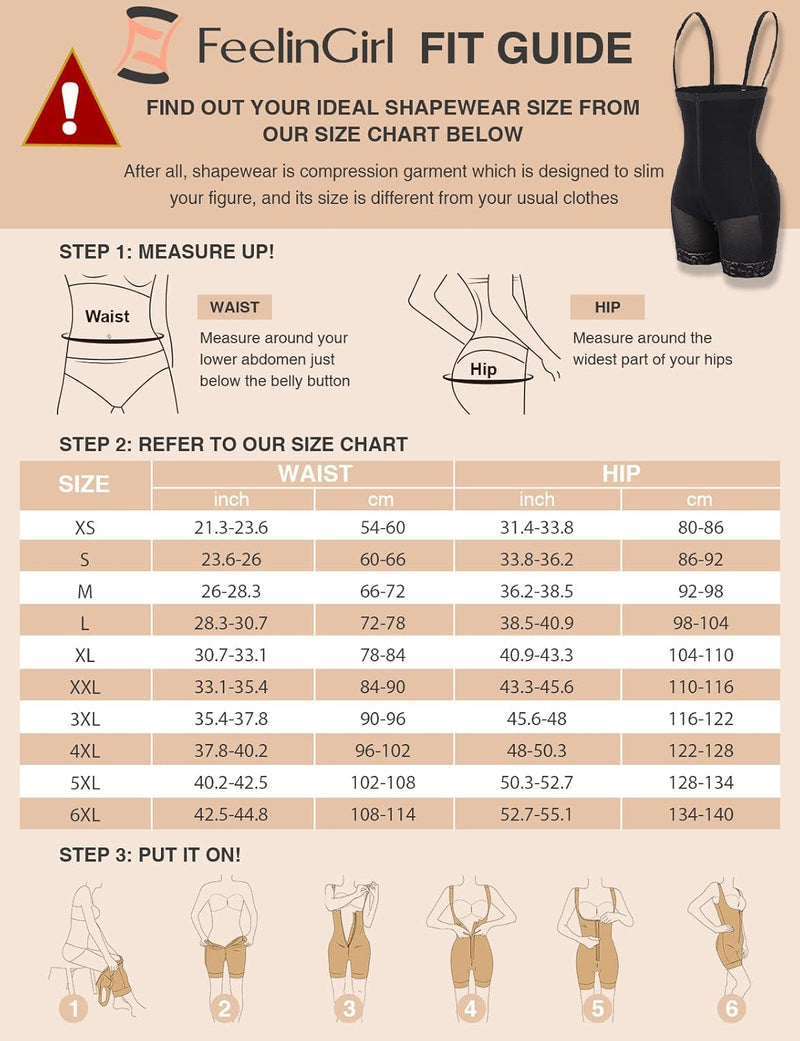 FeelinGirl Miederhose Damen Bauchweg mit Reissverschluss Bauchkontrollhose mit Hoher Taille Shapewea