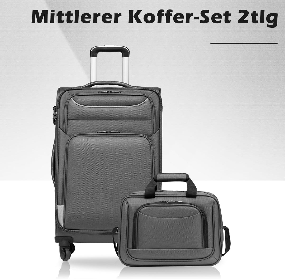 COOLIFE Koffer Trolley Koffer Reisekoffer von 4 Rollen Stoffkoffer Handgepäck TSA-Schloss Der Koffer