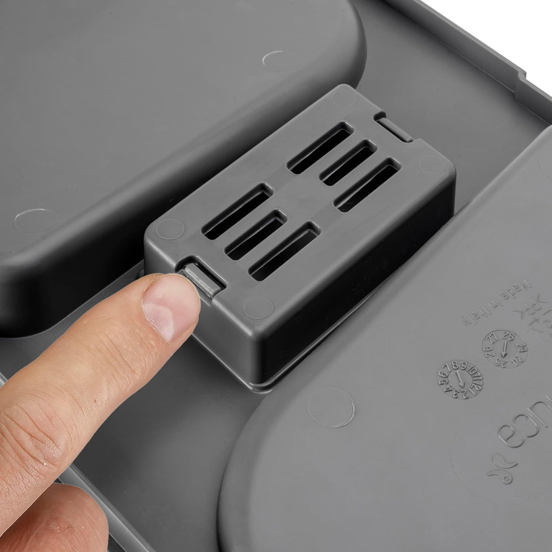 Emuca - Küchenschubladenbehälter mit geruchsdichtem Deckel, H 266 mm (3 x 15 L + 2 x7 L), Kunststoff