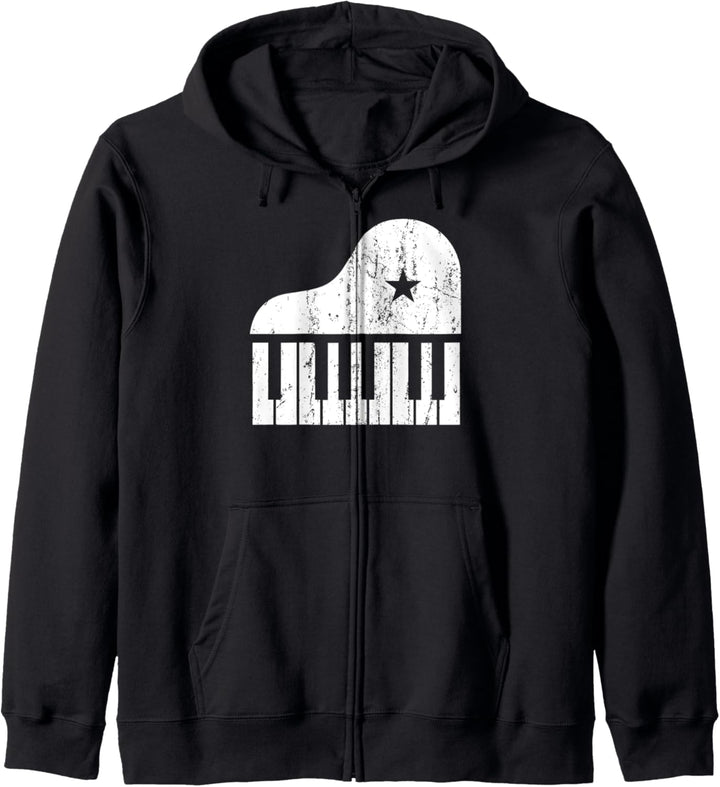 Grand Spinet Piano Player Design, Simple Grunge Pianist Gift Kapuzenjacke