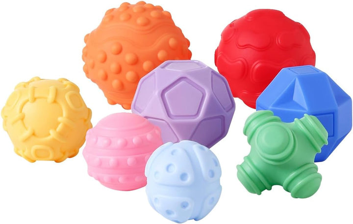 Vertbaudet 8er-Set Baby Sensorikbälle gelb, Gelb