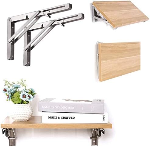Professionelle Klappkonsole Schwerlast, 300mm Edelstahl Klappkonsole Tisch Klappregalhalterungen Kla