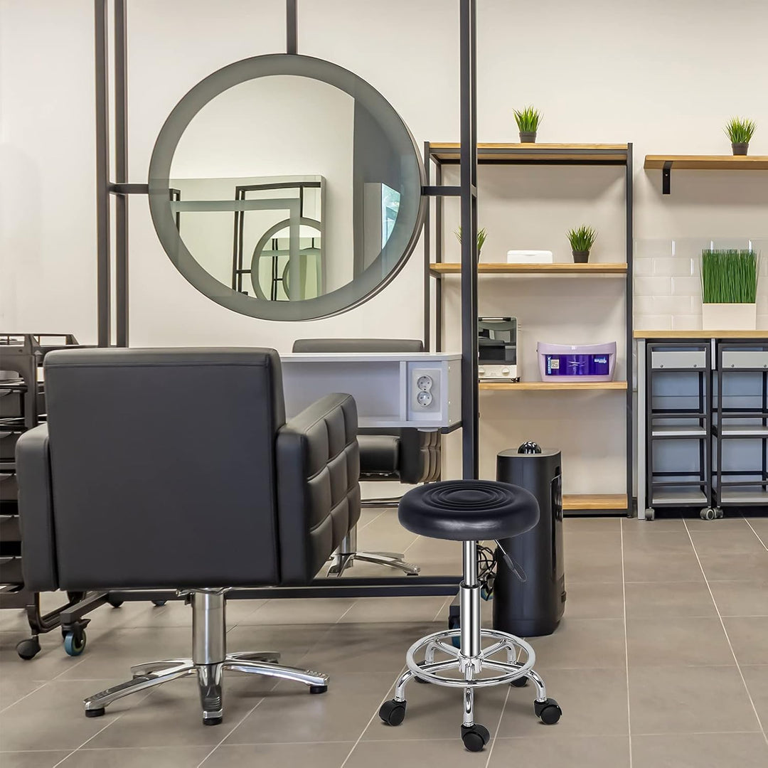 Bonnlo Rollhocker höhenverstellbar, Arbeitshocker 360° drehbar, Drehhocker für Büro/Salon/Bar, Kunst