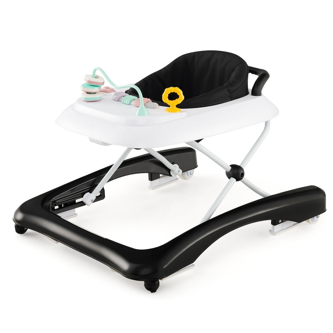DREAMADE Baby Walker, Klappbare Lauflernhilfe mit 3 Verstellbaren Höhen, Abnehmbarer Spielplatte & S