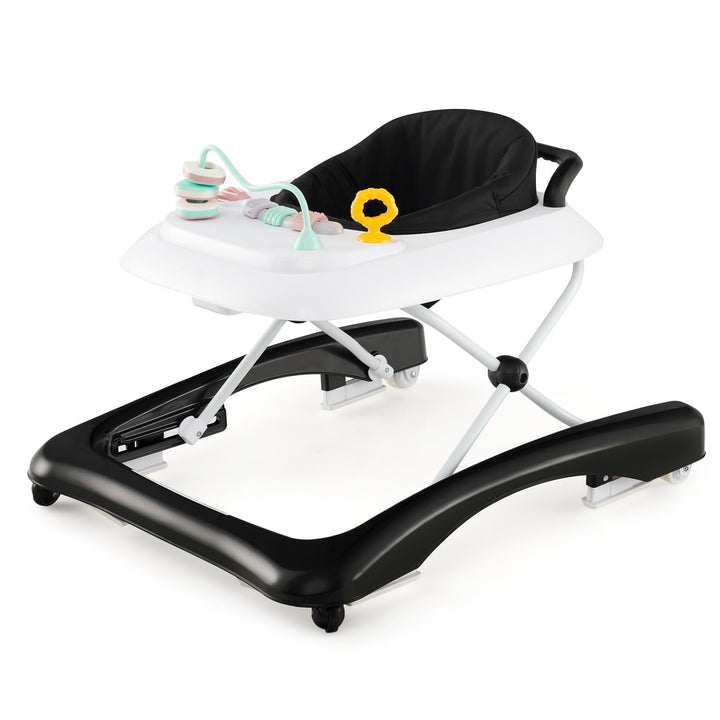DREAMADE Baby Walker, Klappbare Lauflernhilfe mit 3 Verstellbaren Höhen, Abnehmbarer Spielplatte & S