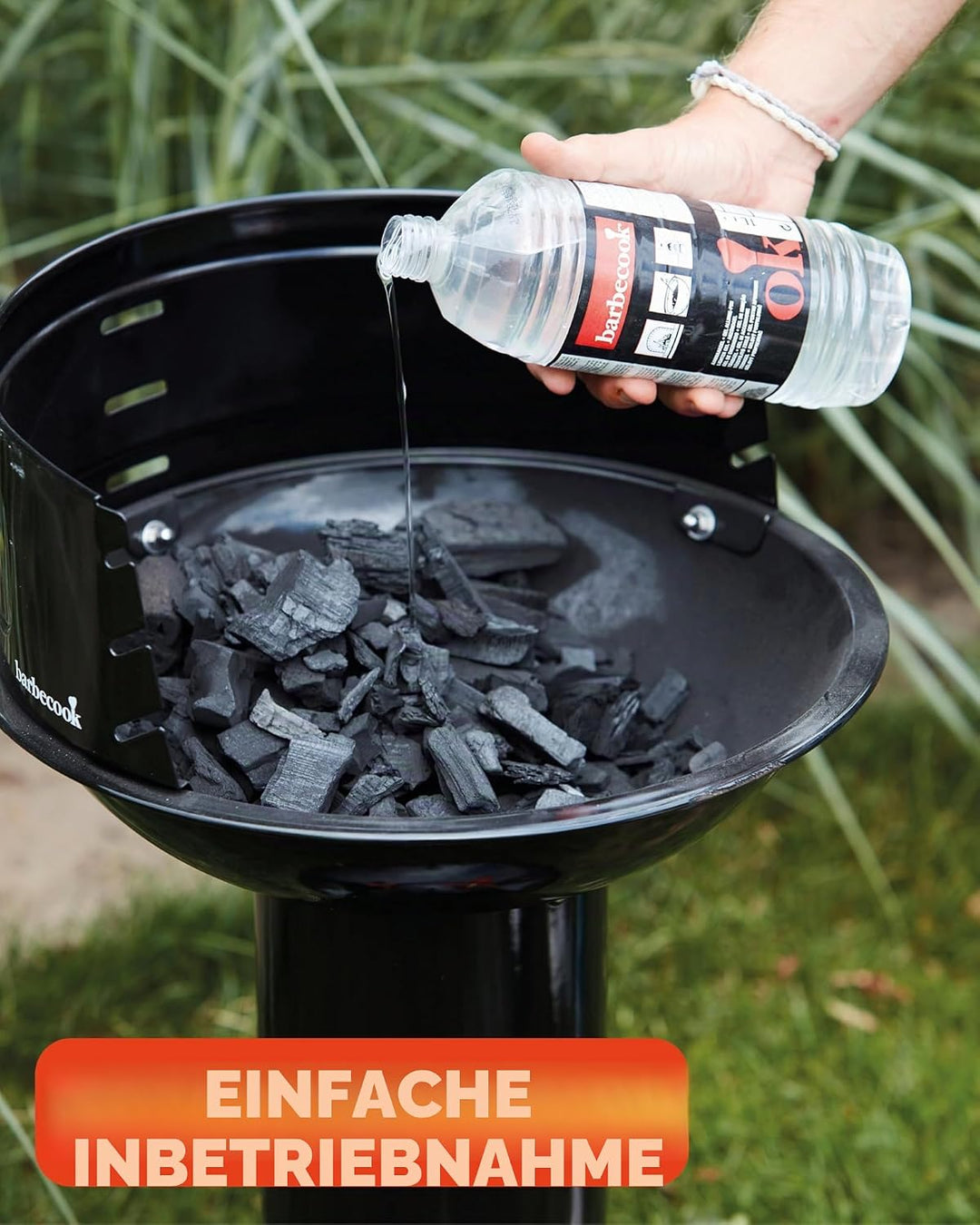 Barbecook Loewy 40 mini grill Holzkohlegrill BBQ mit Windschutz, Grillen für 4 Personen, schwarz, 40