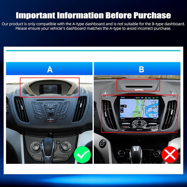 CAEMCHO 2G+64G Android 15 Autoradio für Ford Kuga/Escape 2013-2018 mit Navi Carplay Android Auto,Dop