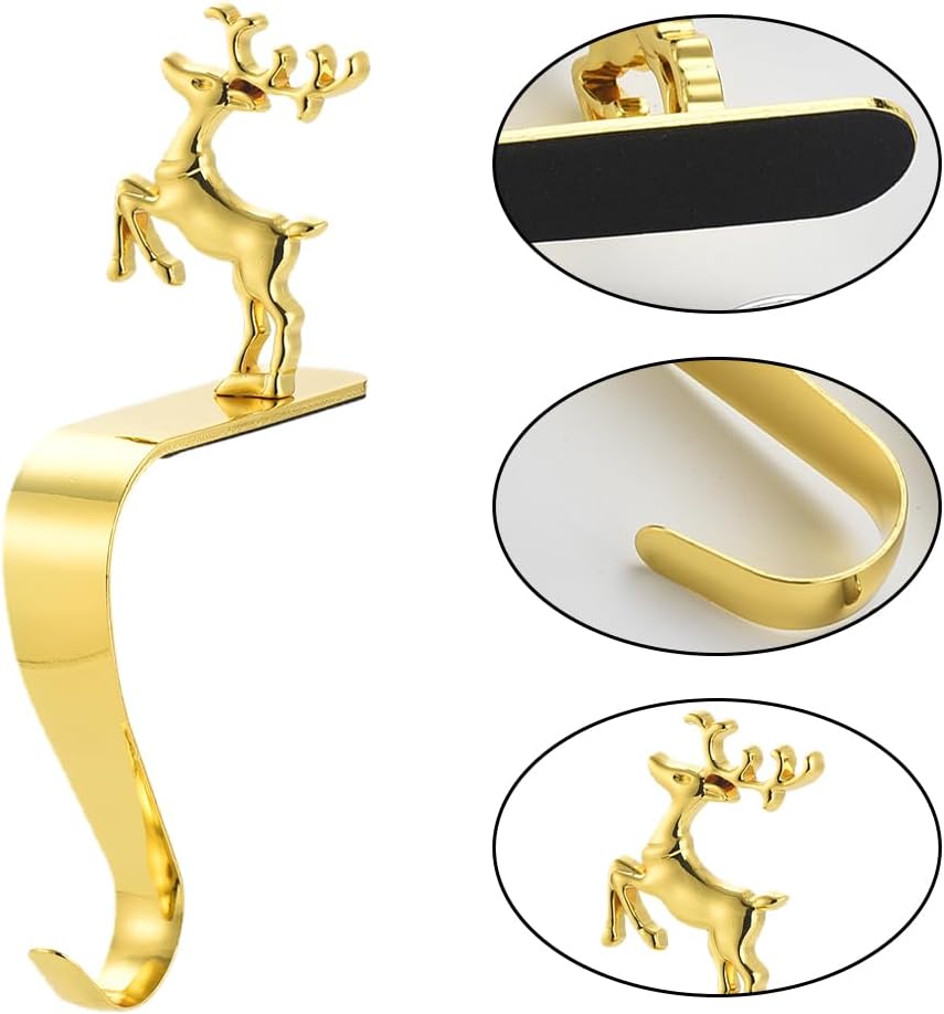Larfraecy Weihnachtsstrumpf Aufhänger Haken 4 Stück Kaminhalter Haken,Weihnachten Kamin Metall Hänge
