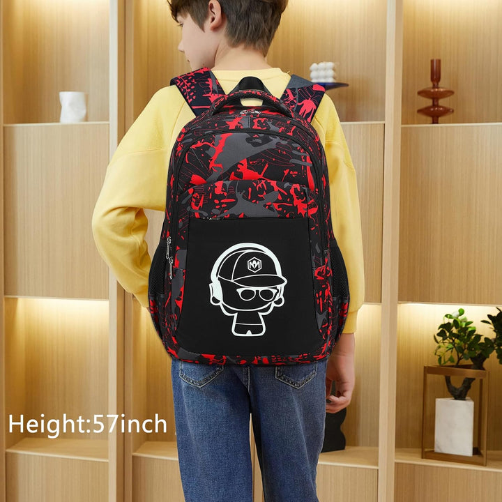 LEDAOU Schulrucksack Jungen Teenager Mädchen Schultaschen Kinder Rucksäcke Wasserdicht Leichtgewicht