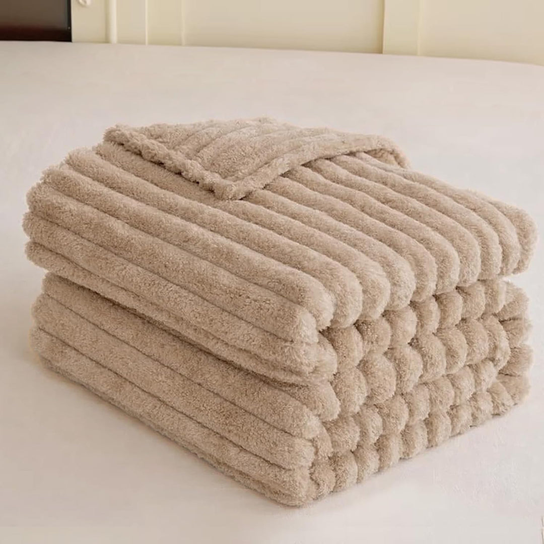 CALIYO Kuscheldecke Flauschig Decke Wohndecke Warme Cord-Fleece Wolldecke Dicke Sofadecke Couchdecke