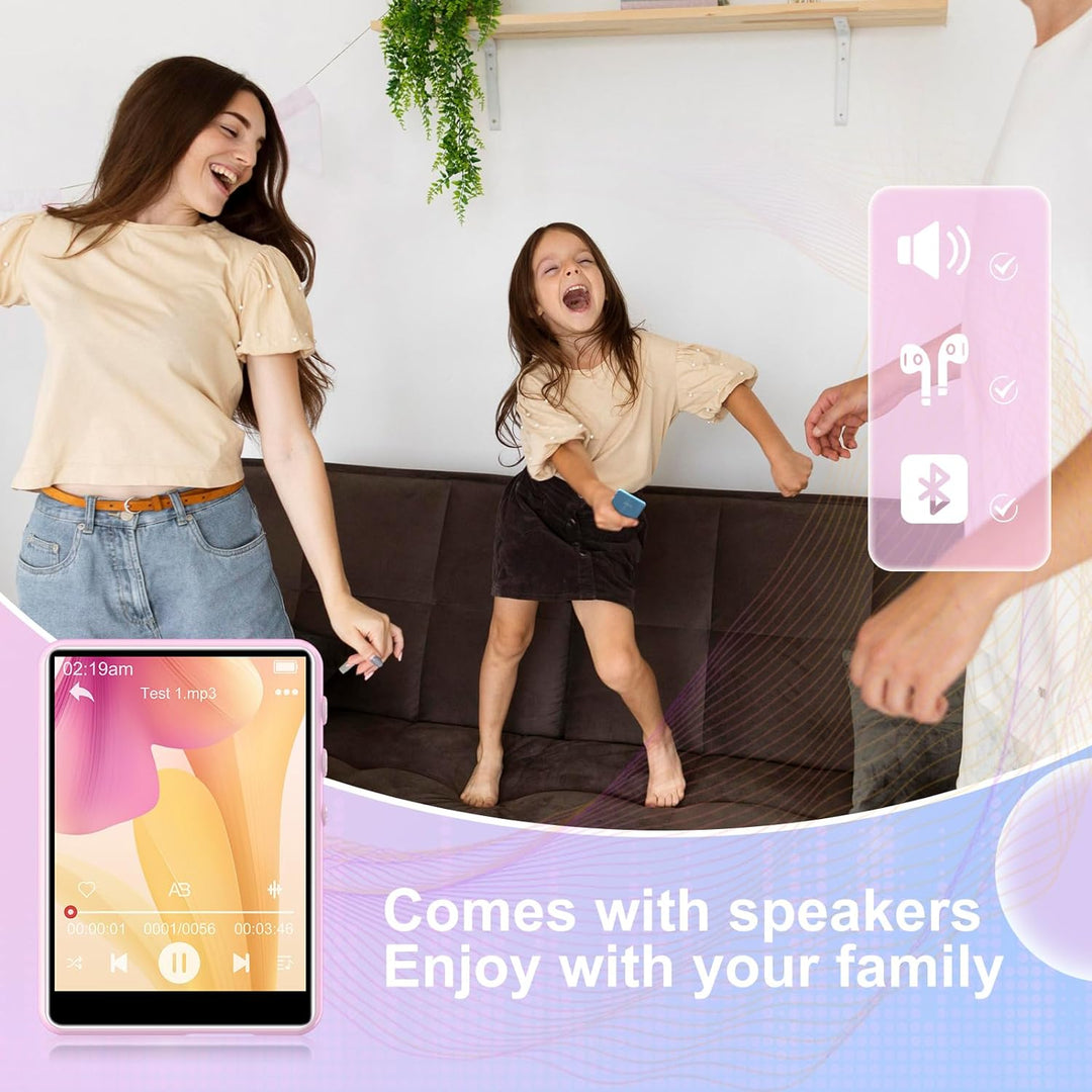 64GB MP3 Player with Bluetooth 5.3, 2.4 inch Full Touchscreen Portable Music Player HiFi Lossless Di
